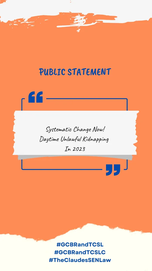 BREAKING 📰
#BreakingNews 

Systematic Change Now! "Two of my Siblings Unlawful Kidnapped from their Home in 2023.." #PressRelease 

Public Statement 
Blog - https://theclaudeslaw.wordpress.com/2023/08/05/systematic-change/ 

#GCBRandTCSL #FridaysForFuture #ExtinctionRebellion #SystematicChange #SystematicChangeNow #NoJusticeNoPeace 

#TheClaudesSENLaw
Stay updated with next post in regards to The Claudes SEN Law Campaign. In the next coming days. ✍🏾✊🏾📢