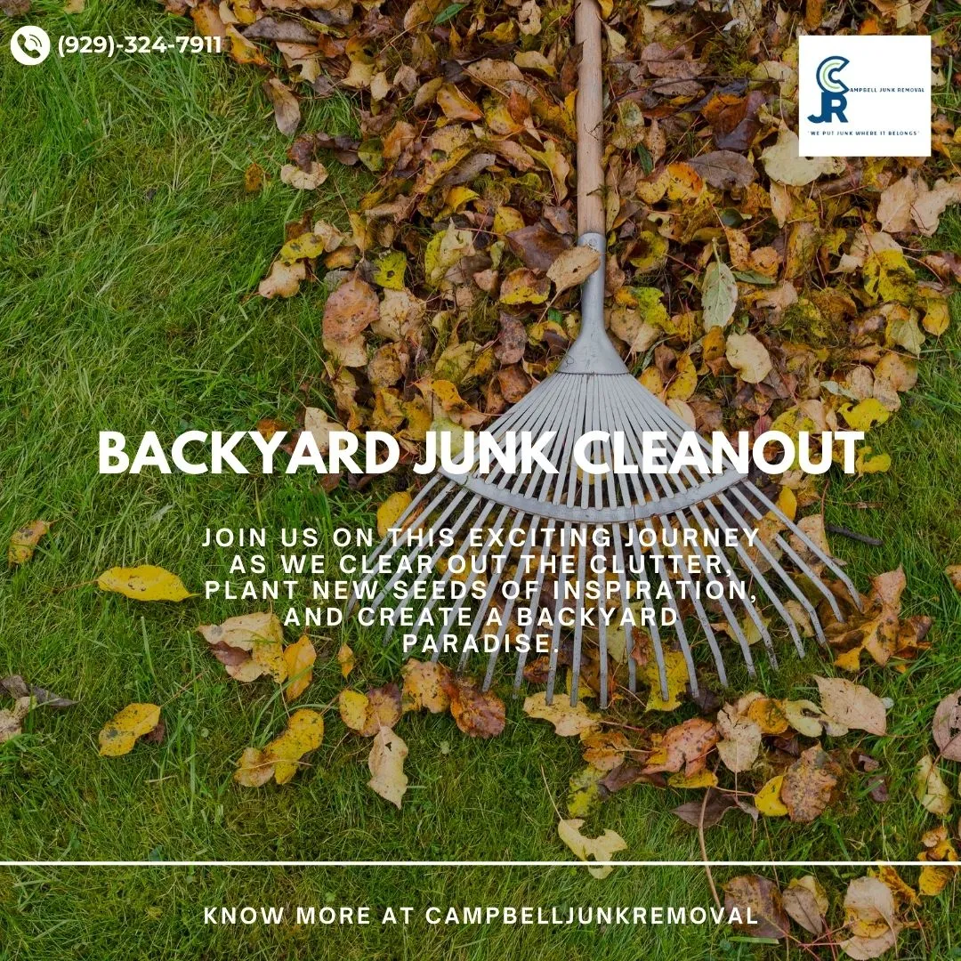 Our Backyard Junk Removal service is your ticket to a beautiful, functional outdoor space. Whether it's rusty tools, old playsets, or piles of unwanted junk, we'll swiftly clear it all away. Reconnect with nature, host memorable gatherings, and enhance your curb appeal with our professional backyard cleanup.
To reclaim your outdoor space, call Campbell Junk Removal at (929) 324-7911. Do not let clutter drag you down! Check out this Instagram post: https://www.instagram.com/p/CxTHQofPbUH/