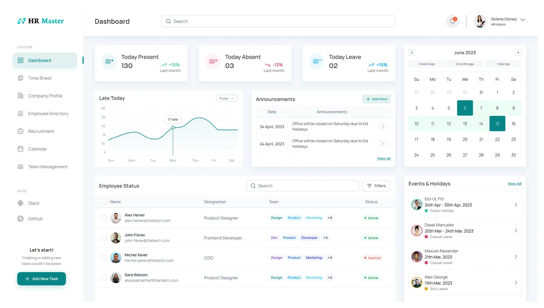Hello There! 👋
Are you having trouble managing your employees and your company?

Take a look at our vision for the new design concept for the HR Management Dashboard called HR Master! 🤩