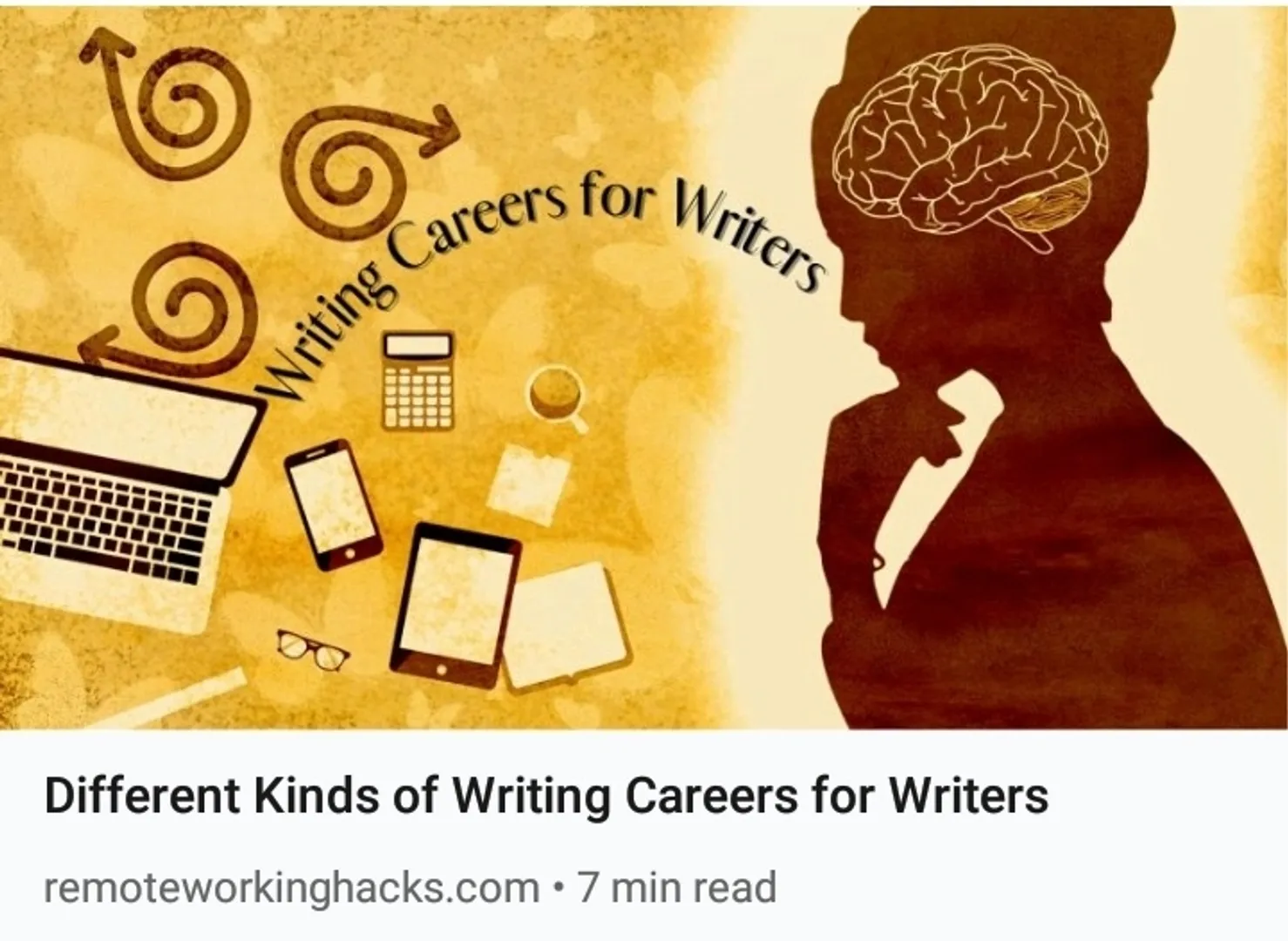 https://remoteworkinghacks.com/writing-careers-for-writers/

#writer
#freelancing
#remoteworking
#contentwriting
#contentmarketing 