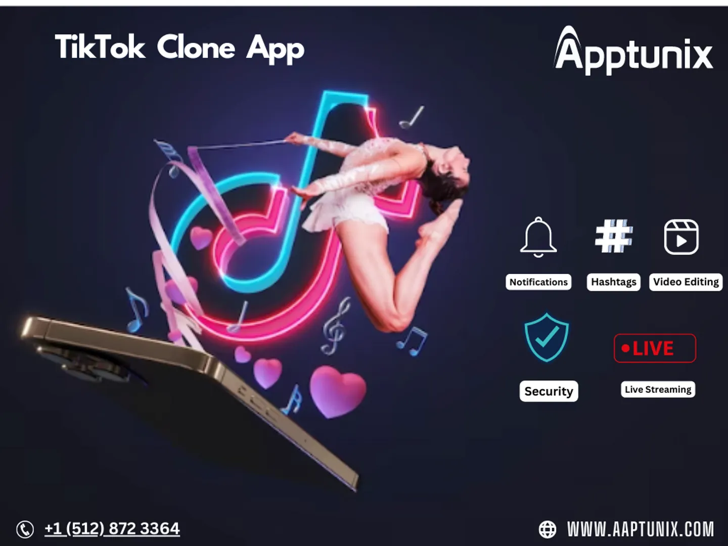 A TikTok clone app emulates the renowned short-video platform, enabling users to craft, customize, and share brief videos infused with music, effects, and filters. Much like TikTok, this clone fosters social engagement through likes, comments, and sharing, fostering a vibrant user community. Apptunix excels in creating TikTok clone apps, employing cutting-edge technology and design. Our team adeptly replicates features, including real-time video feeds, interactive elements, and user profiles. With Apptunix's expertise, transform your concept into a feature-rich clone app, captivating users and opening doors to novel avenues of social interaction and entertainment.

Know more: https://www.apptunix.com/solutions/tiktok-app-development/