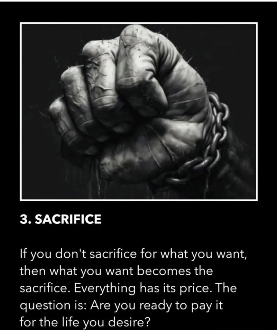 What are you sacrificing today to achieve what you want?
