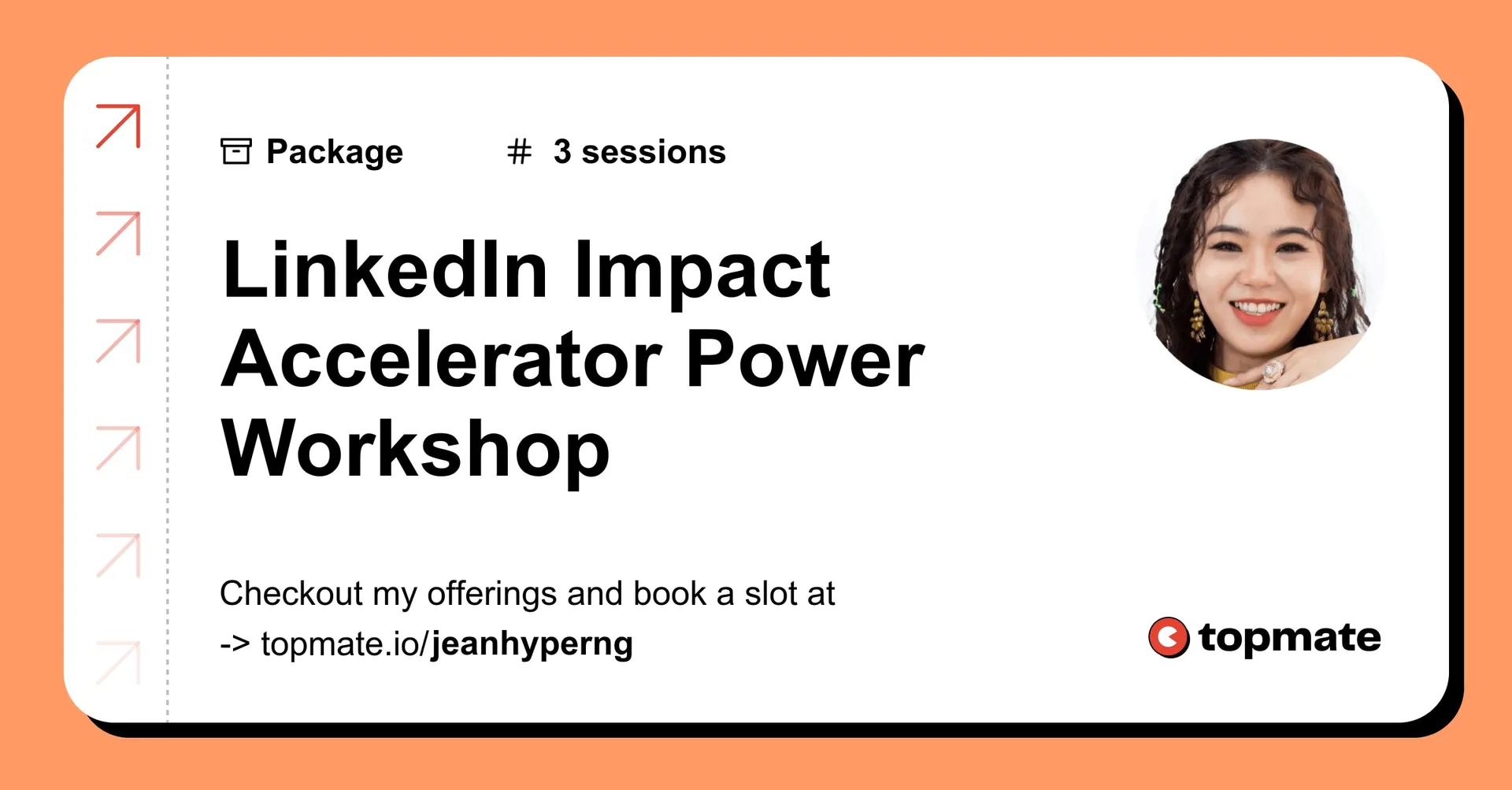 🚀 Ready to skyrocket your LinkedIn influence and achieve lasting outcomes?

🗓️ Mark your calendar for our "14-Day Increase Your Impact" Coaching Workshop, starting on August 17th, 2023.

Join our exclusive group coaching workshop, guided by none other than the LinkedIn Guru, Jean Ng. Designed for LinkedIn newcomers, this workshop promises to elevate your online presence like never before.

✨ Here's What Awaits You:

📌 Amplify post impressions by 10x, paving the way for new opportunities
📌 Construct a commanding brand presence, benefiting both you and your business
📌 Garner heightened visibility for a sustained and impactful footprint

Who Should Attend?

💠LinkedIn users with under 300 connections
💠College/University students eager to harness the power of LinkedIn

Embark on a 14-day journey to unveil your extraordinary potential and forge your personalized Impact Plan. Every Tuesday, join us online to gain access to pragmatic tools, expert coaching, and tap into my LinkedIn network, all while instantly amping up your impact.

Supercharge your outcomes, establish an influential brand, and imprint a lasting legacy in your industry.

👉🏻👉🏻👉🏻Click link to register.

https://topmate.io/jeanhyperng/486254

#LinkedIn