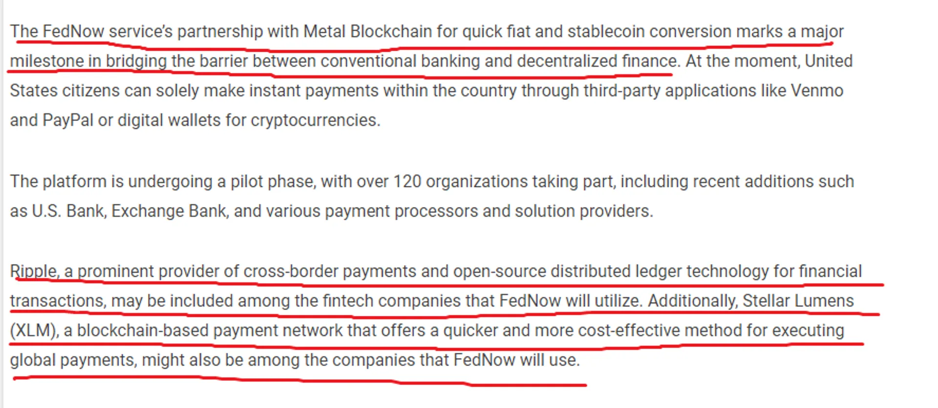 🚨 Breaking News: Federal Reserve Publicly Considers XRP for FedNow Payment System's Blockchain Aspect 🏦💼

In a significant and long-anticipated development, the Federal Reserve has officially acknowledged the potential use of XRP, the cryptocurrency associated with Ripple, to facilitate the blockchain component of their FedNow Payment System. This announcement comes following months of speculation and rumours regarding private meetings between Federal Reserve officials and Ripple representatives.

Key Highlights:
📊 Blockchain Integration: The Federal Reserve's interest in XRP underscores its commitment to harnessing the capabilities of blockchain technology to enhance the efficiency and security of the FedNow Payment System.

🤝 Collaborative Efforts: The public acknowledgement of discussions between the Federal Reserve and Ripple suggests a collaborative approach to leverage Ripple's blockchain expertise to develop a state-of-the-art payment system.

💼 Market Implications: This recognition by a major financial institution is expected to profoundly impact the cryptocurrency market and XRP's position within it. It underscores the growing acceptance of cryptocurrencies by traditional financial institutions.

The FedNow Payment System, designed to provide real-time payments, has been a focal point for modernizing the U.S. payment infrastructure. The potential integration of XRP into this system is a significant step toward realizing the benefits of blockchain technology in facilitating faster, more secure, and cost-effective transactions.

As discussions between the Federal Reserve and Ripple continue to evolve, the crypto community and financial industry eagerly await further details regarding this groundbreaking partnership. Stay tuned for updates on this game-changing development in blockchain and digital assets. 🌐💱 #FederalReserveXRPIntegration #BlockchainPayments
