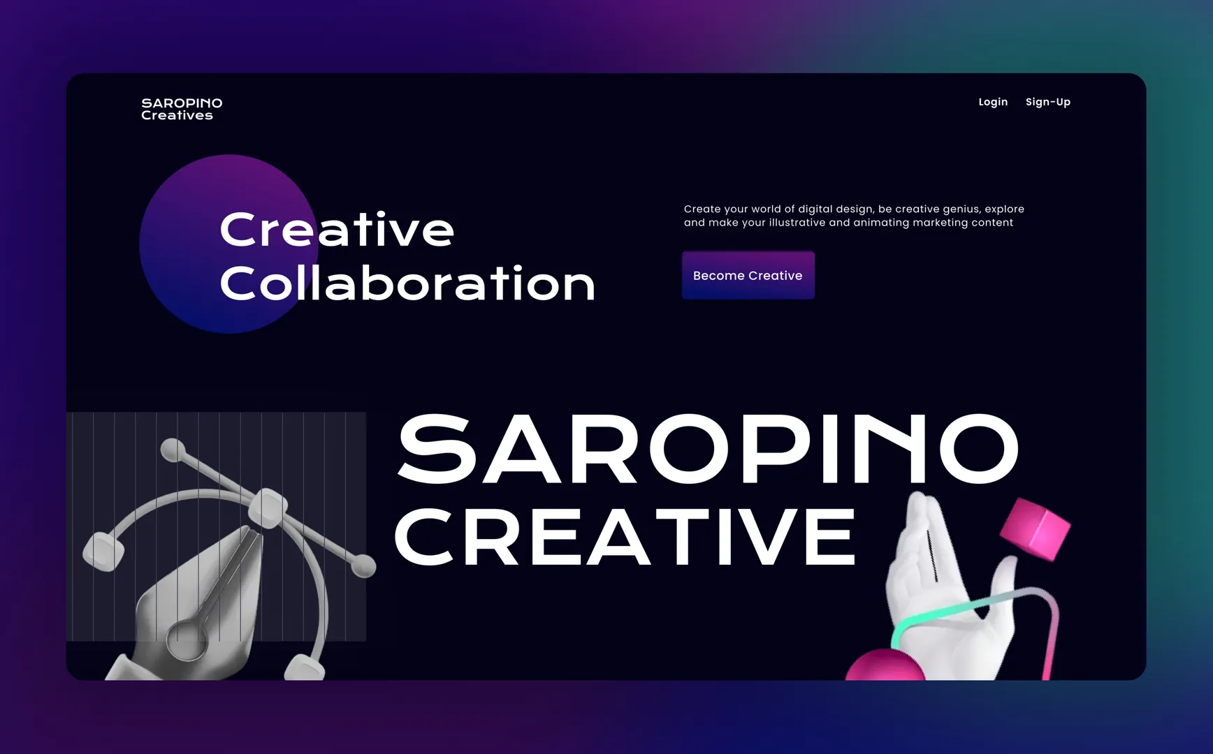 Exploring new web layout design concept for creative collaboration