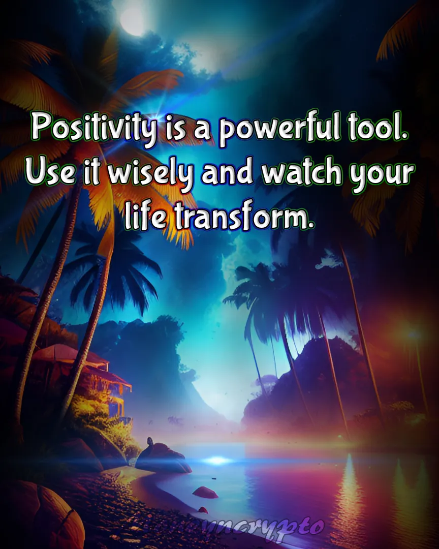 Be cautious with the power of positivity, but if used wisely, it can lead to a life of greatness and triumph that exceeds your wildest dreams. Have an awesome day!