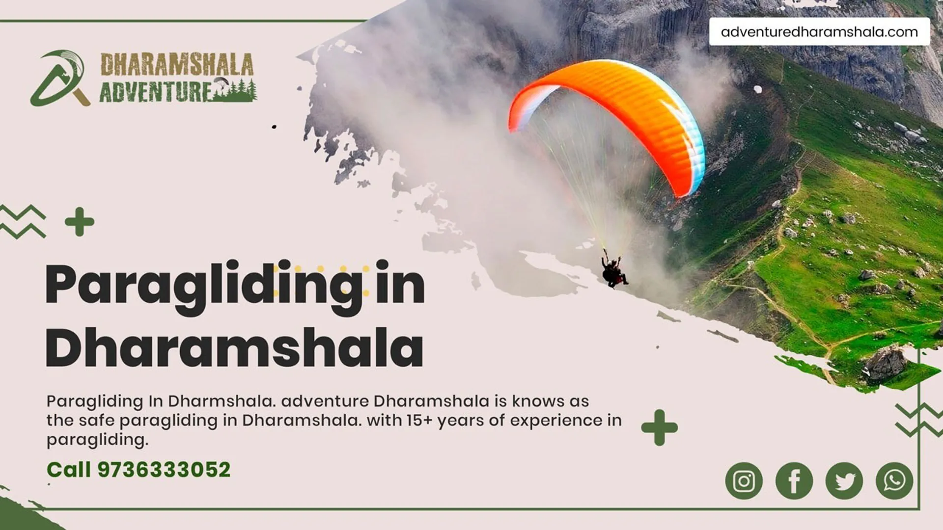Experience the ultimate thrill of paragliding in Dharamshala with Adventure Dharamshala! Set against the breathtaking backdrop of the Himalayas, our paragliding adventure promises an adrenaline-pumping journey like no other.

With the guidance of our skilled and certified instructors, even first-time flyers can take to the skies with confidence. Feel the rush of wind as you soar high above lush valleys and majestic peaks, enjoying a bird's-eye view of Dharamshala's stunning landscapes.

Adventure Dharamshala prioritizes safety, ensuring that your paragliding experience is not only exhilarating but also secure. Whether you are an adventure enthusiast seeking an adrenaline rush or a nature lover wanting to experience the beauty of Dharamshala from a unique vantage point, our paragliding adventure caters to all.

Embrace the freedom of flight and create memories that will stay with you forever. Book your paragliding experience with Adventure Dharamshala today and get ready to have an unforgettable adventure in the skies above Dharamshala! https://g.co/kgs/EvhQuC