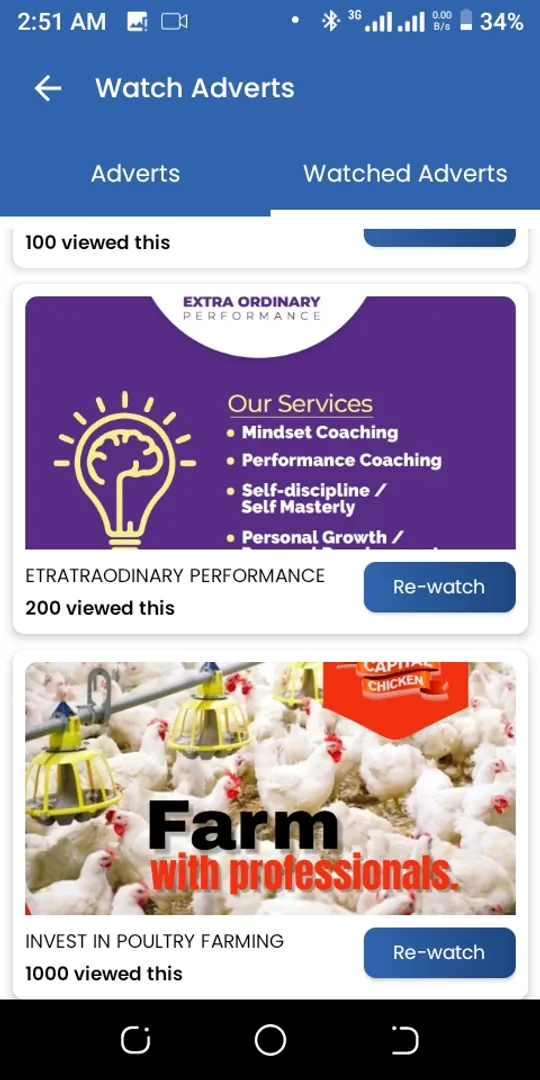 The only App which allows you to rewatch an advert. Digital adverts ltd App 