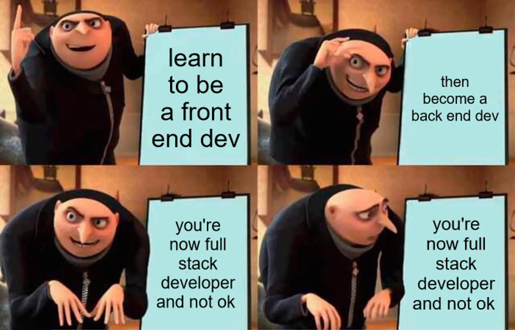 I recently joined the meme channel for our team, and I had to make one dedicated to our devs...Specifically our full stack developers (We love you but I know y'all don't sleep). But HAPPY FRIDAY, EVERYONE! WE DID IT! 
